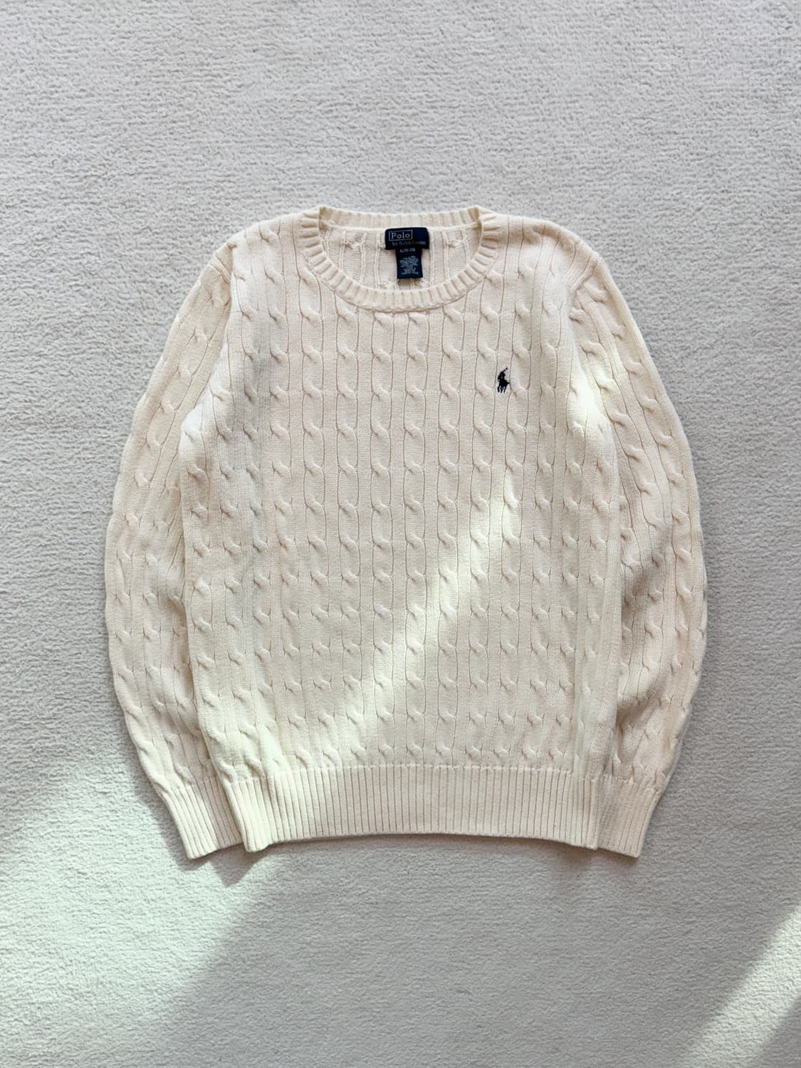 폴로 크림 케이블 니트 상품이미지2