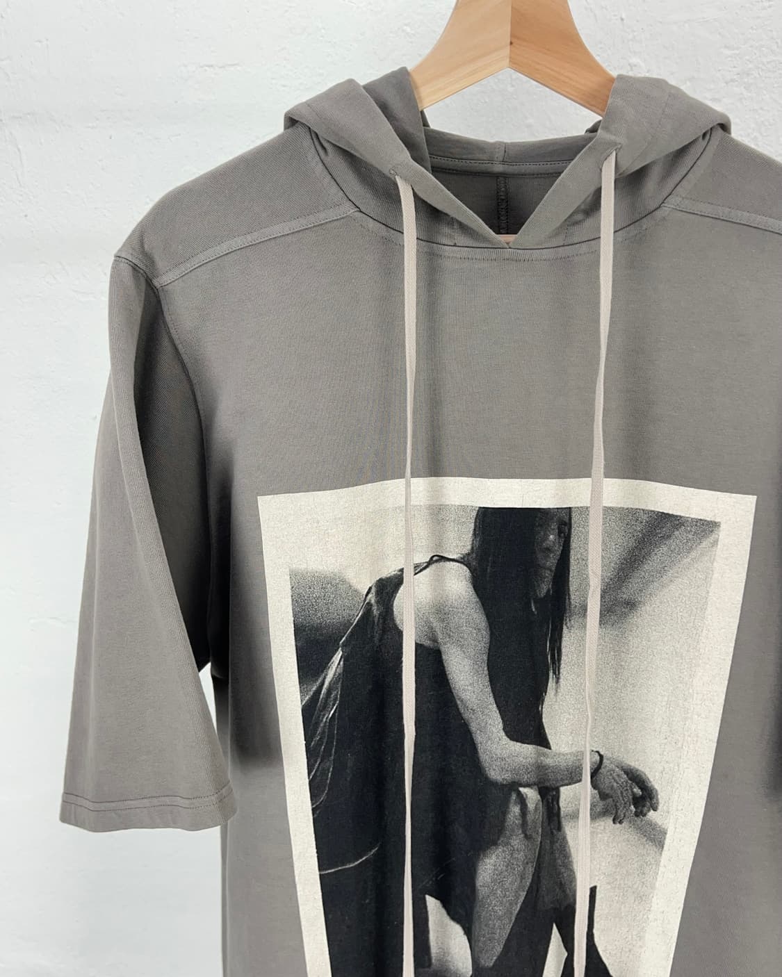 릭 오웬스 다크 쉐도우 19aw 다크 베이지 프론트 프린트 드로즈 후디 상품이미지2