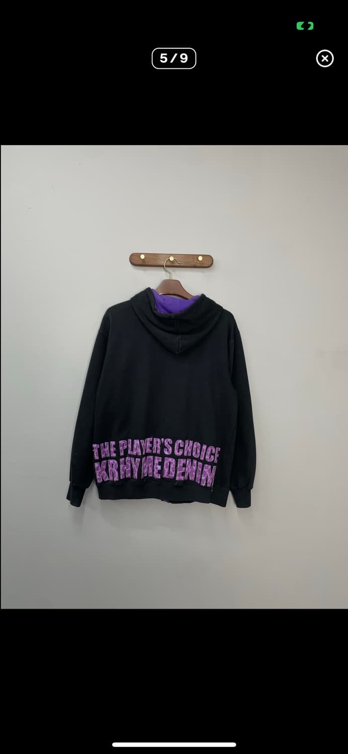 빈티지 퍼플로고 블랙 후드집업 A3313 상품이미지4