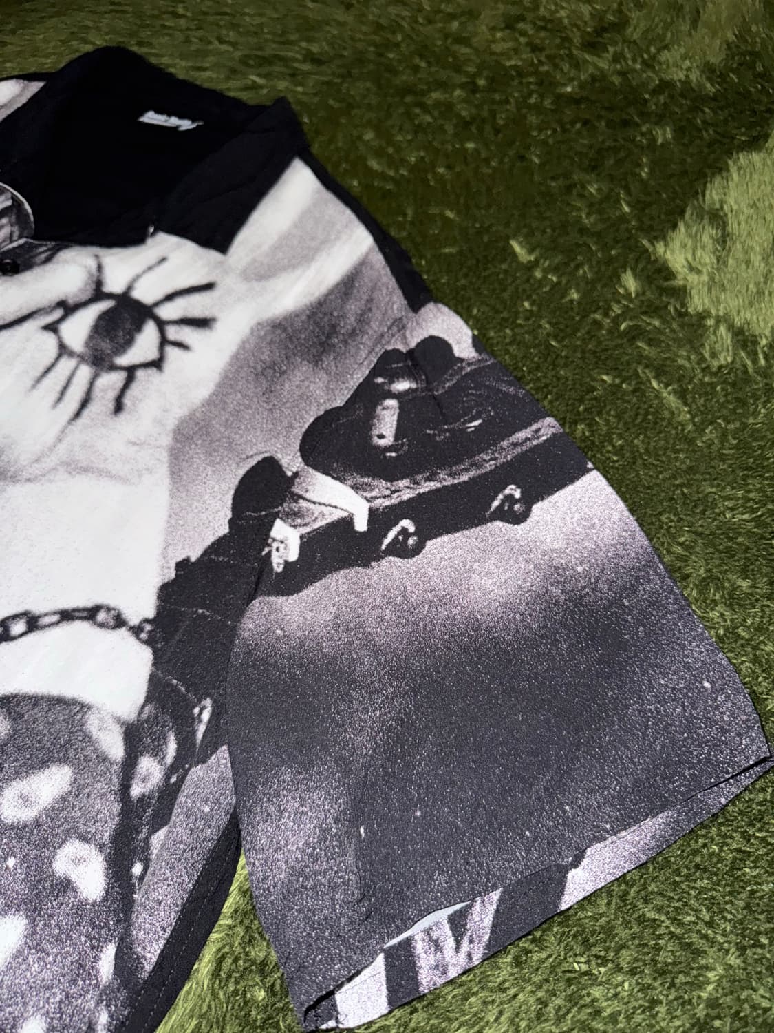 [XL] PLEASURES 플레져스 X 소닉 유스 오픈카라 레이온 셔츠 상품이미지4