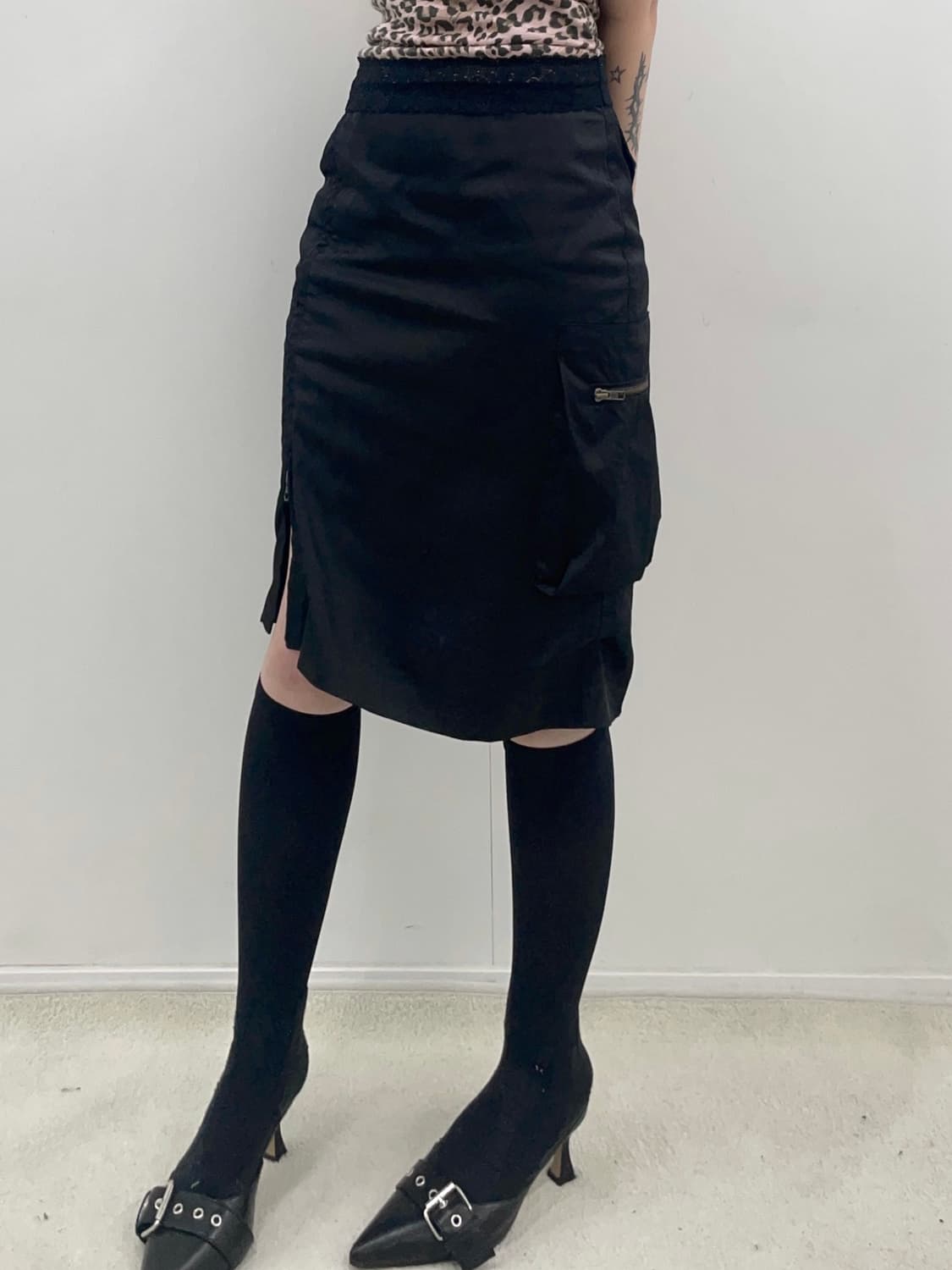 Zipper Black details cargo skirt 상품이미지2