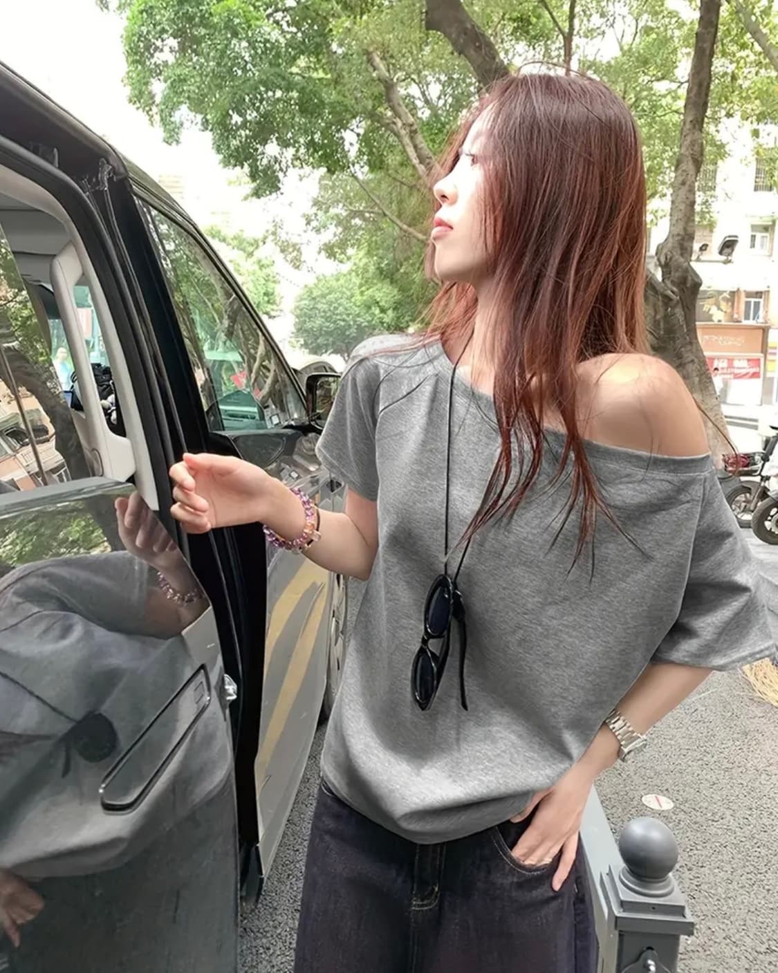 반팔 오프숄더 상품이미지1