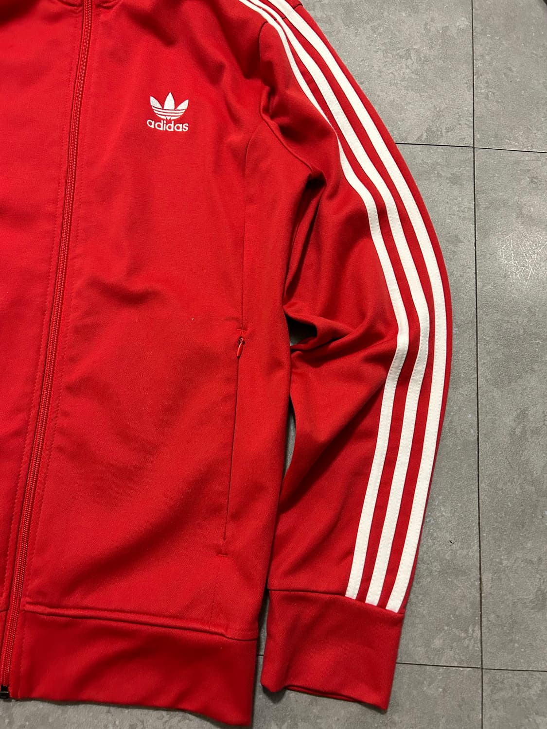 아디다스 레드컬러 빈티지  유로파 트랙탑  져지 풀집업 상품이미지3