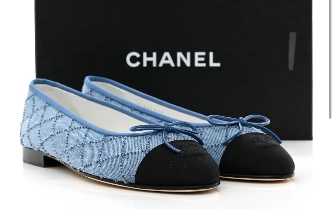 23ss 샤넬 데님 발레리나 플랫 38 상품이미지1