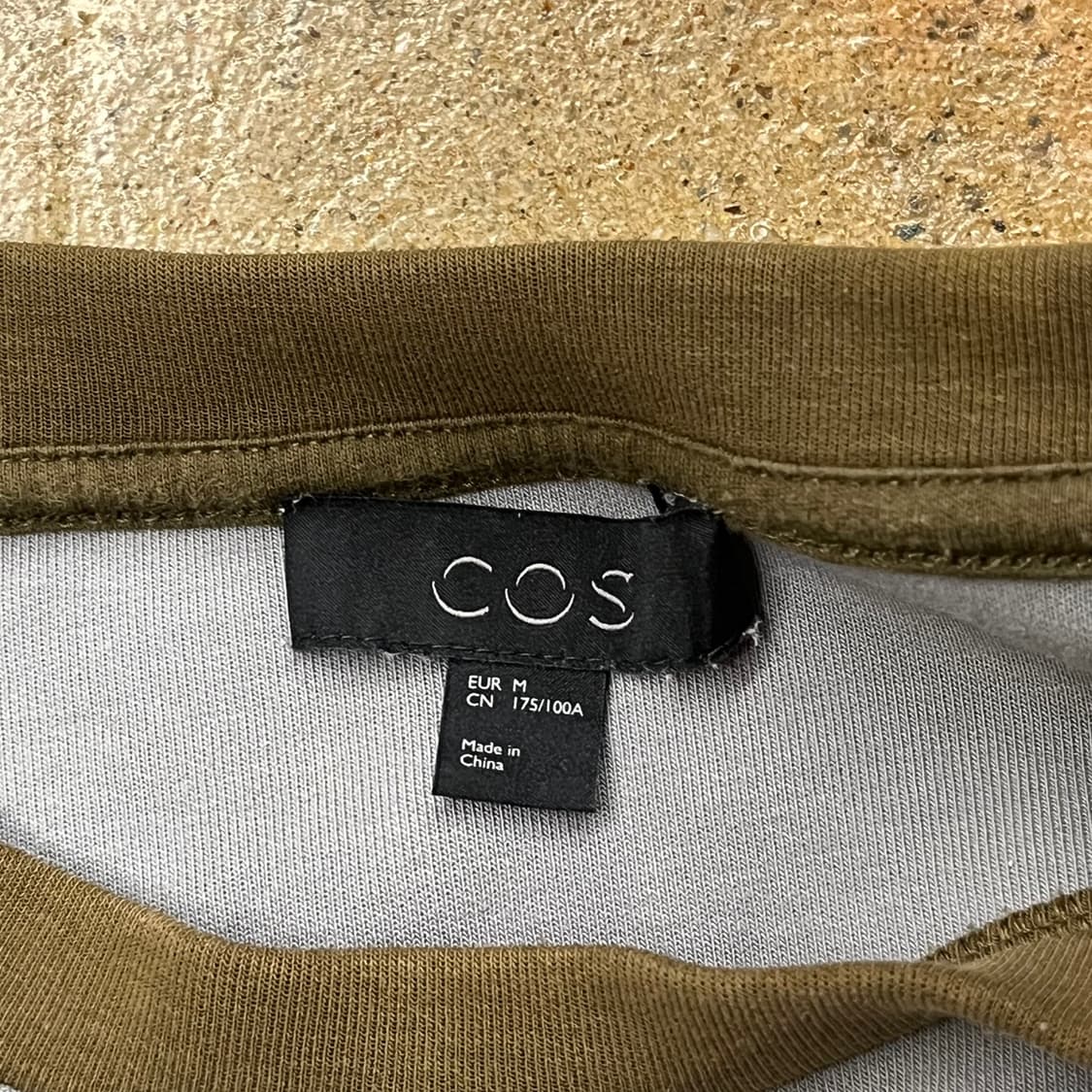 [정품/M] 코스 배색 긴팔 티셔츠 그레이 브라운 b17 상품이미지5