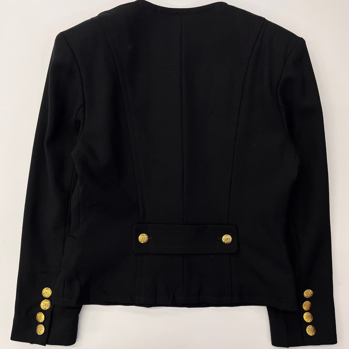 발렌시아가 유니폼 금장 울 논카라 자켓 블랙 상품이미지2