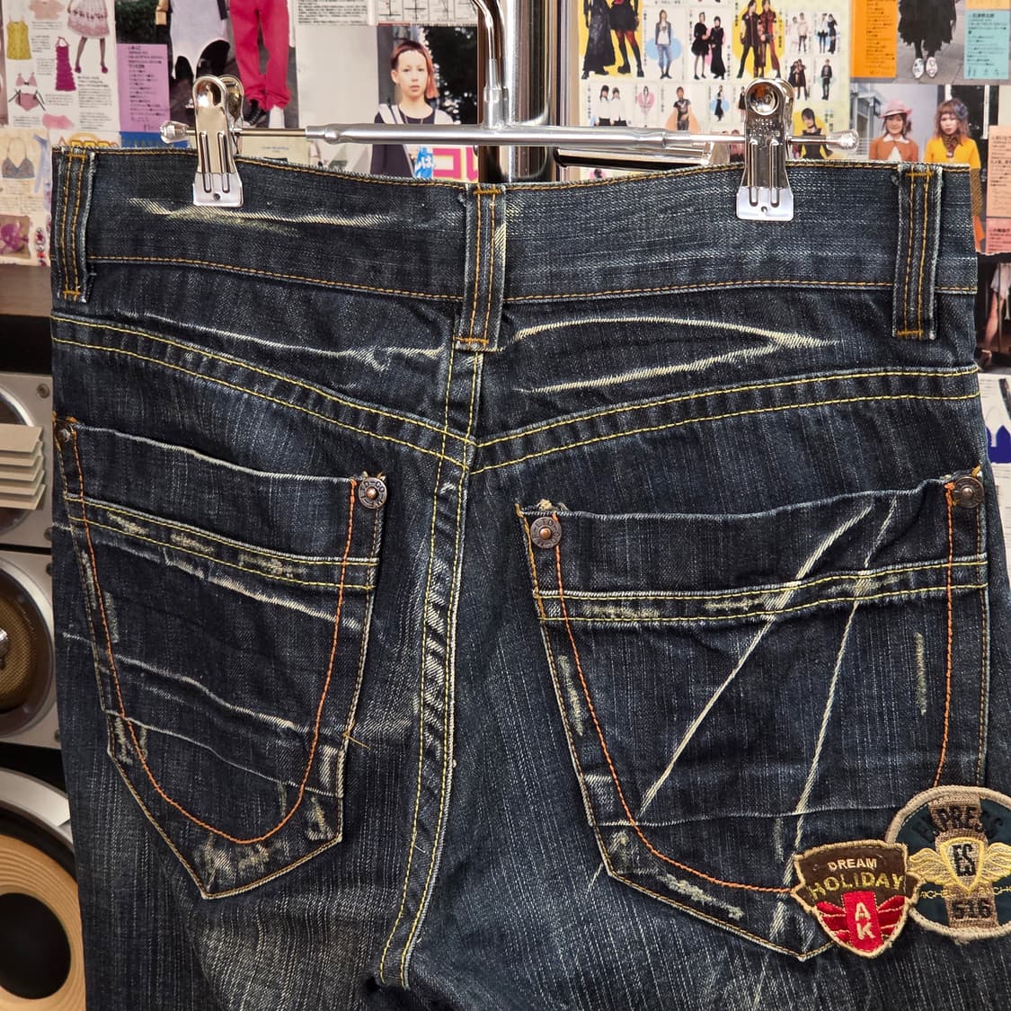 빈티지 워싱 패치 디테일 데님 팬츠 상품이미지3