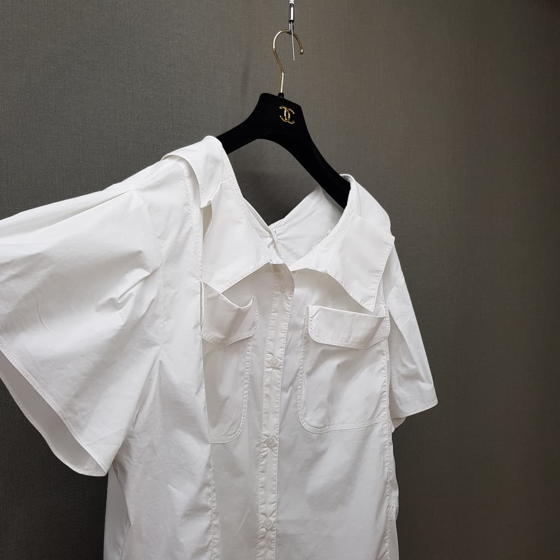 오즈세컨 2022 빅카라 플랩포켓 반팔 셔츠블라우스 M사이즈 상품이미지3