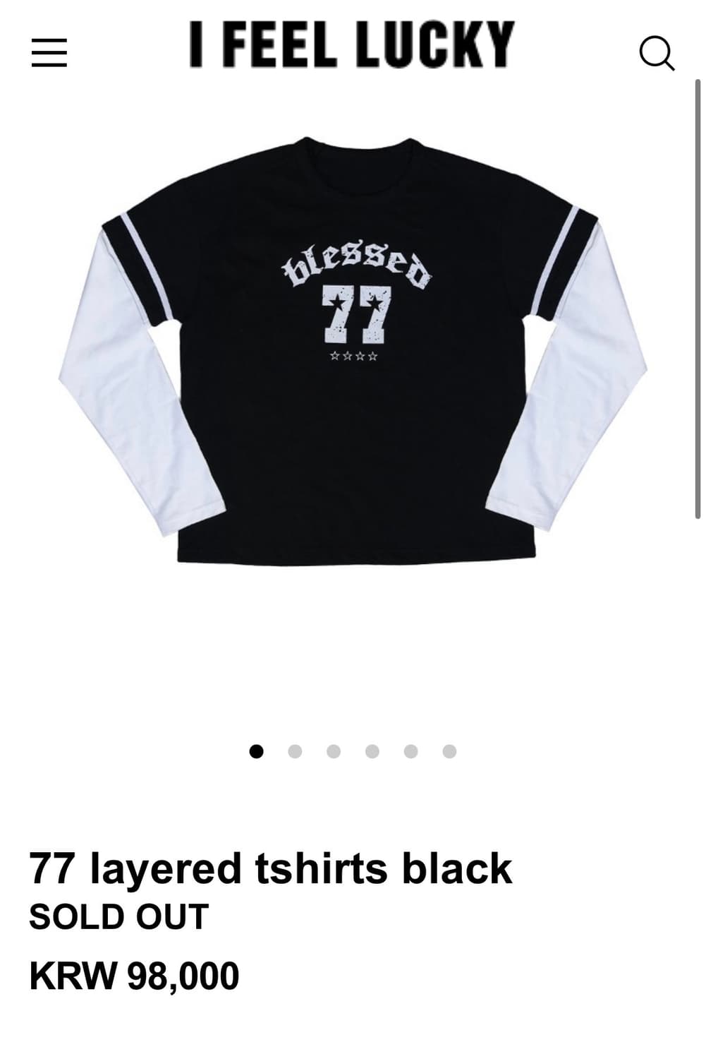 아이필럭키 77 layered tshirts black 상품이미지1