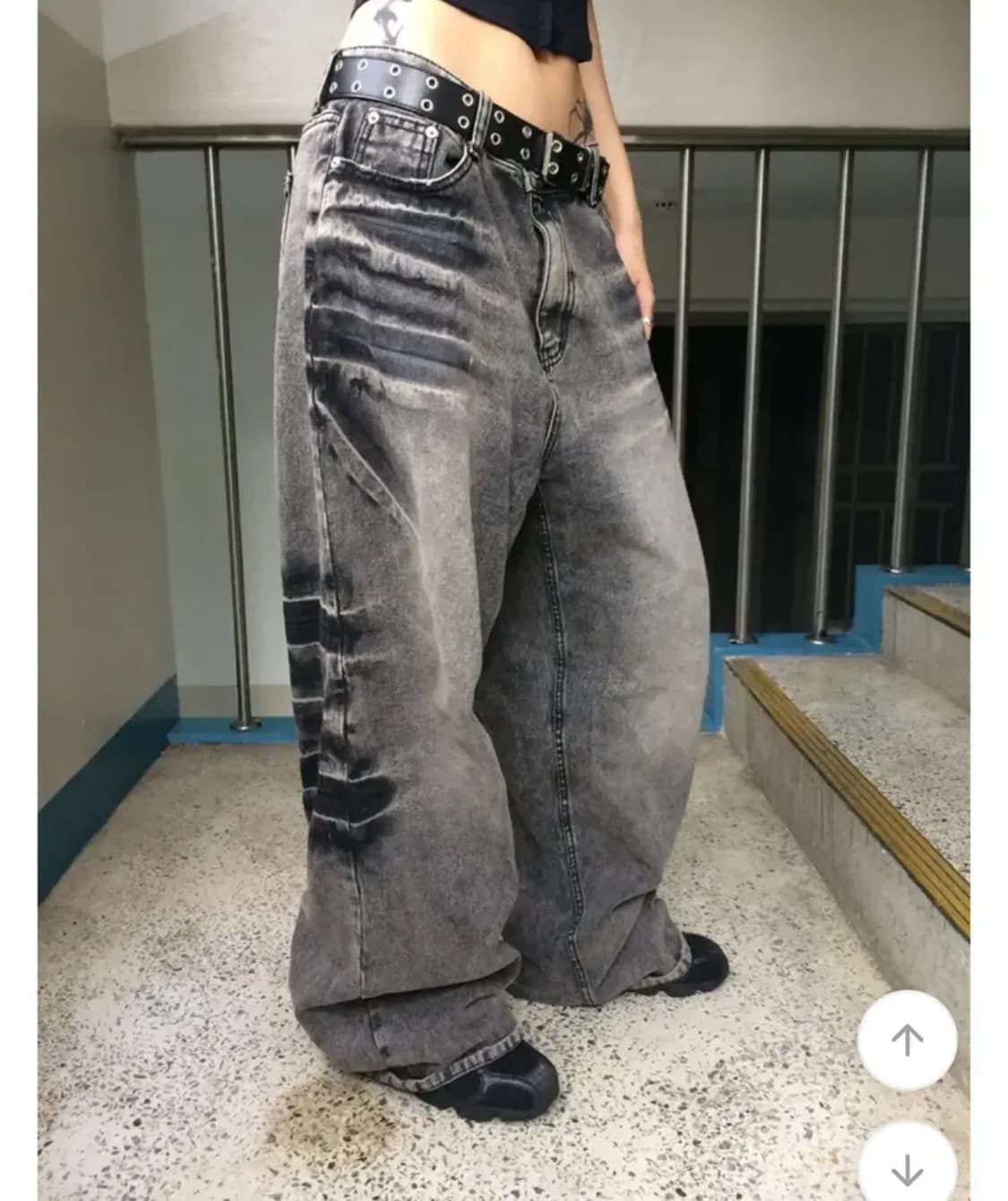 gatekeep 워싱 데님 와이드 팬츠 (품절 상품 원가 65,000) 상품이미지2