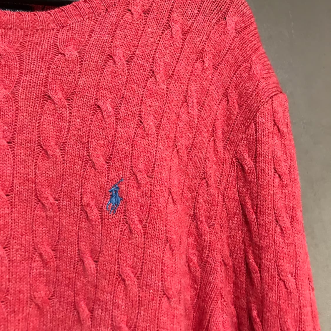 폴로 랄프로렌 케이블 니트 핑크 L 상품이미지4