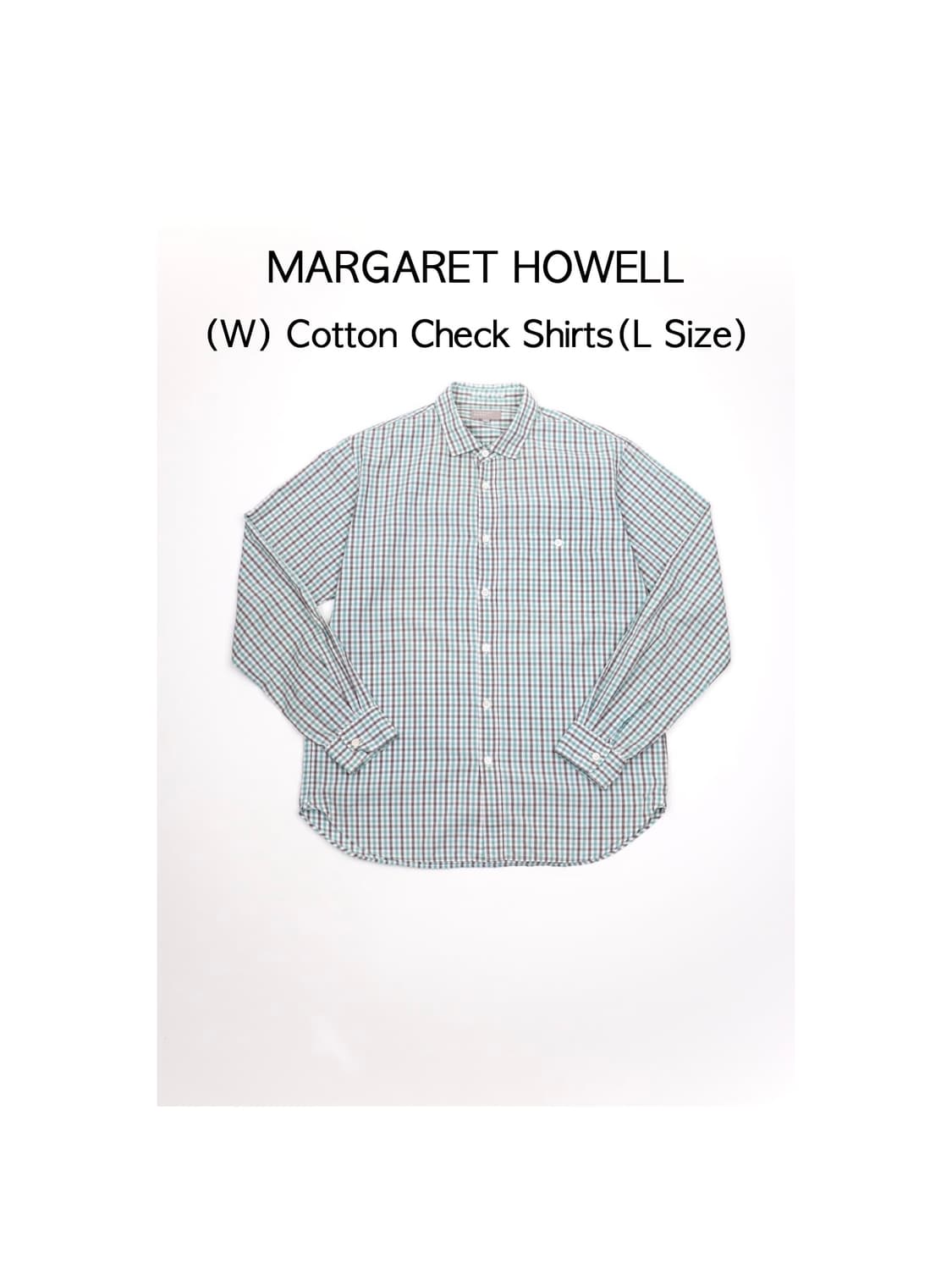 Margaret Howell 코튼 체크 셔츠 상품이미지1