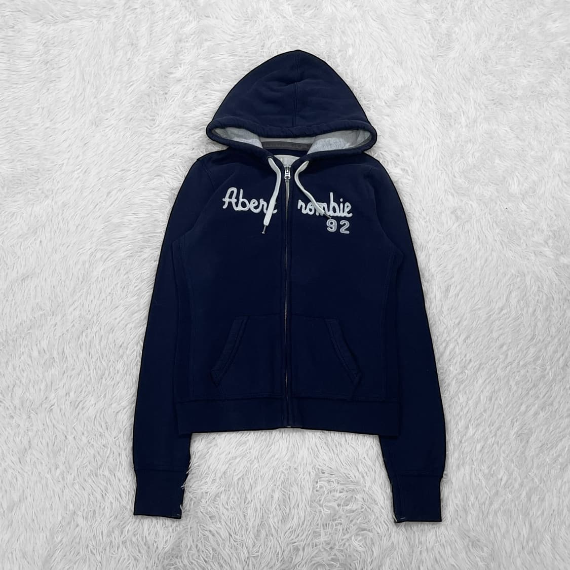 아베크롬비 스펠 로고 후드집업 네이비 상품이미지2