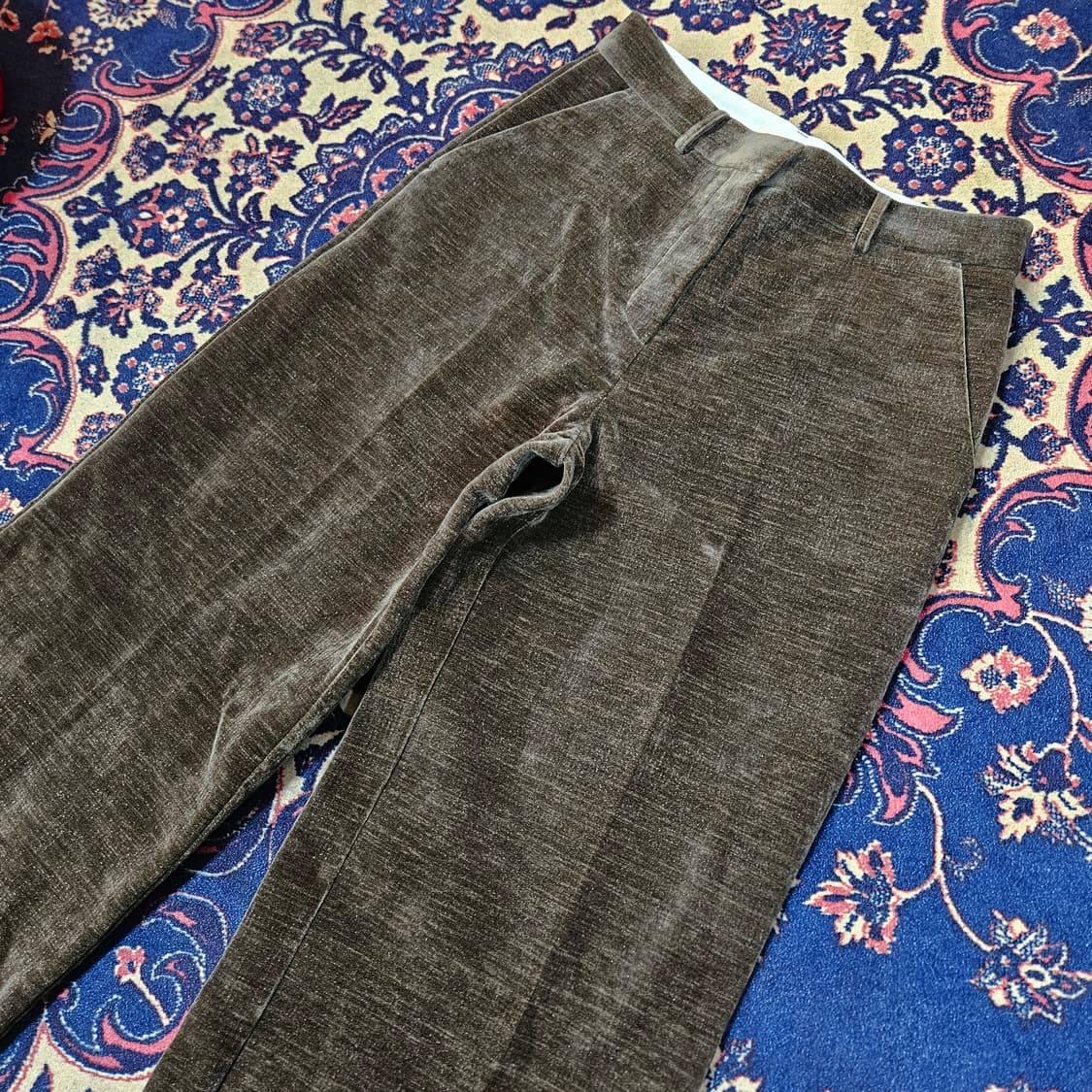 르팬시(LEFANCY) 워시드 벨루어 코튼 와이드 팬츠 S size 상품이미지2