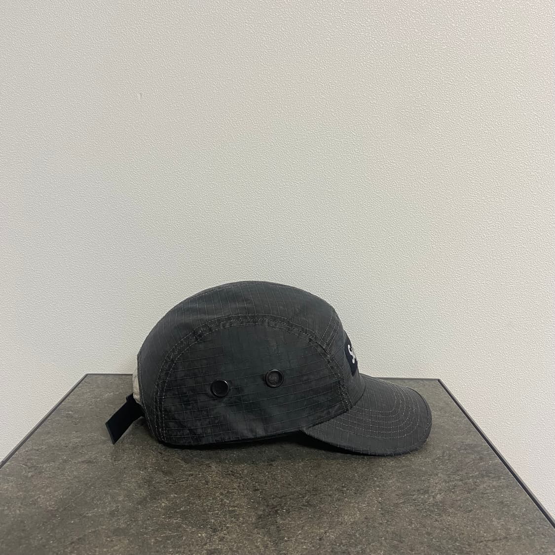 (OS) 슈프림 박스로고 캠프캡 모자 23FW 디스트레스드 립스탑 블랙 상품이미지3