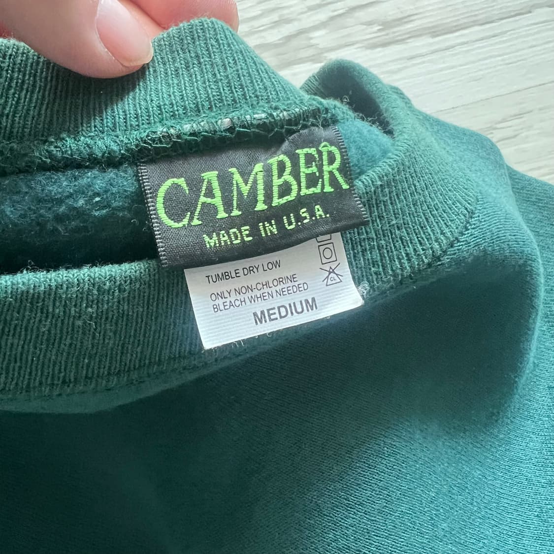 캠버 맨투맨 그린 M 상품이미지5