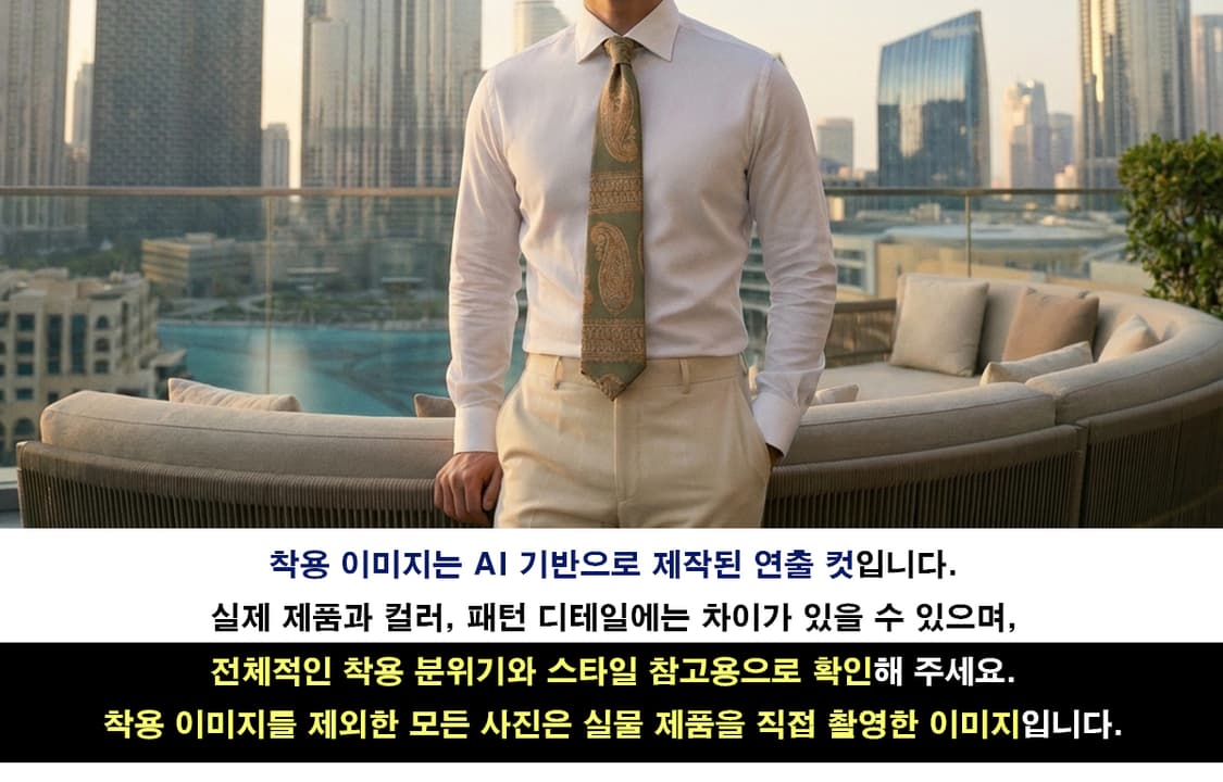 조르지오 아르마니 카키 페이즐리 넥타이 9.9cm A~B등급 E1139
 상품이미지3