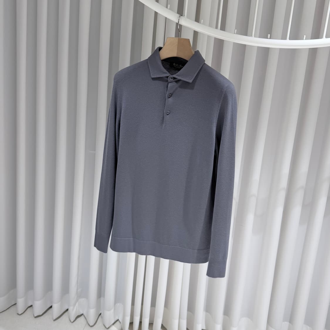 (A+/52) / 로로피아나 베이비 캐시미어 폴로 니트 스웨터 그레이 상품이미지2