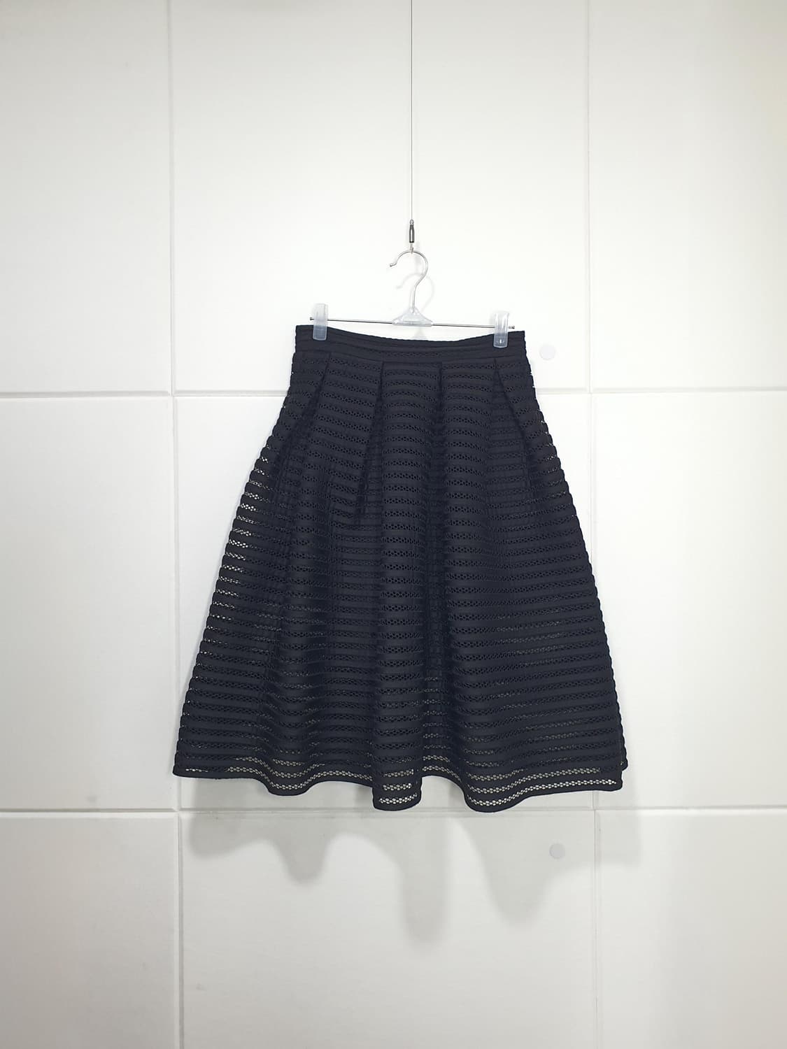 마쥬 Maje 우아한 블랙 시스루 A라인 미디 스커트 사이즈 1 상품이미지1