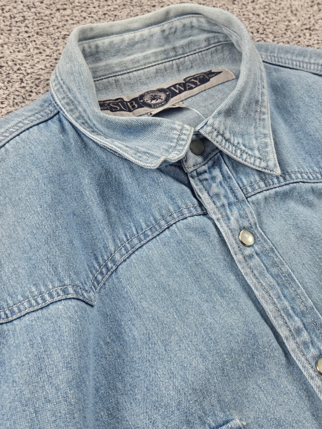 SUBWAY 크롭 밴딩 커스텀 웨스턴 데님 셔츠 ( XL )/ 11637 상품이미지10