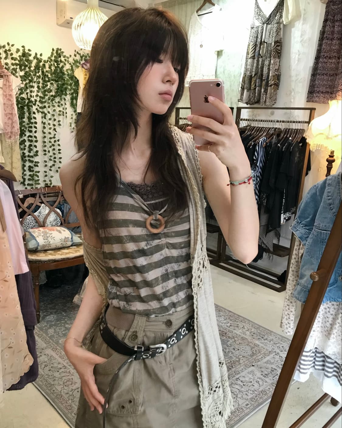 빈티지 카키 그레이 그런지 아포칼립스 코디 세트 상품이미지4