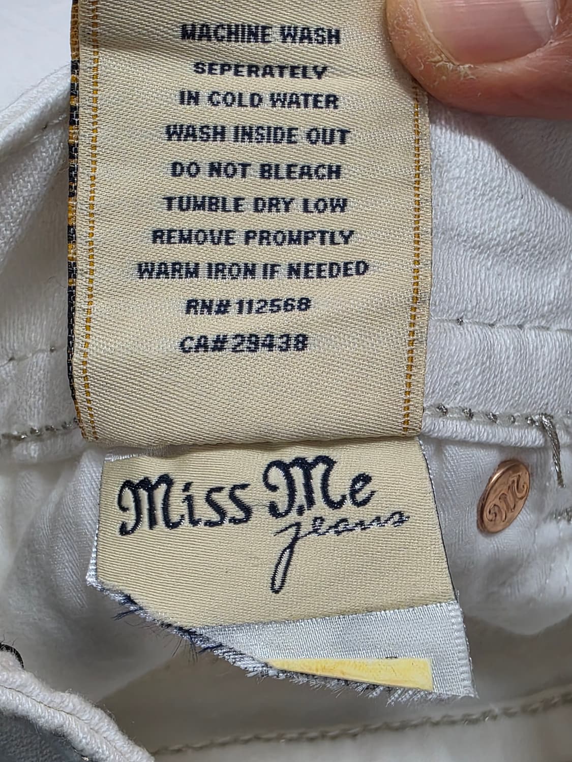 MISS ME 미스미 Y2K 로우라이즈 8부 데님 팬츠 크림진 25 상품이미지10