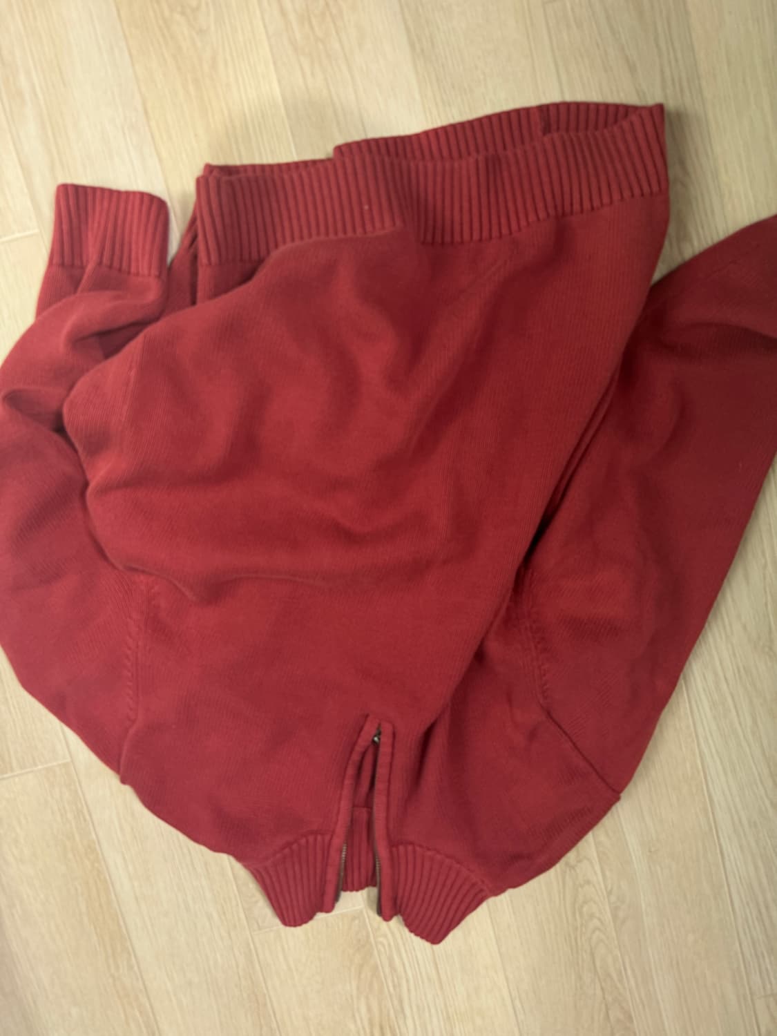 LLbean 빈티지 레드 반집업 니트 XL 상품이미지2