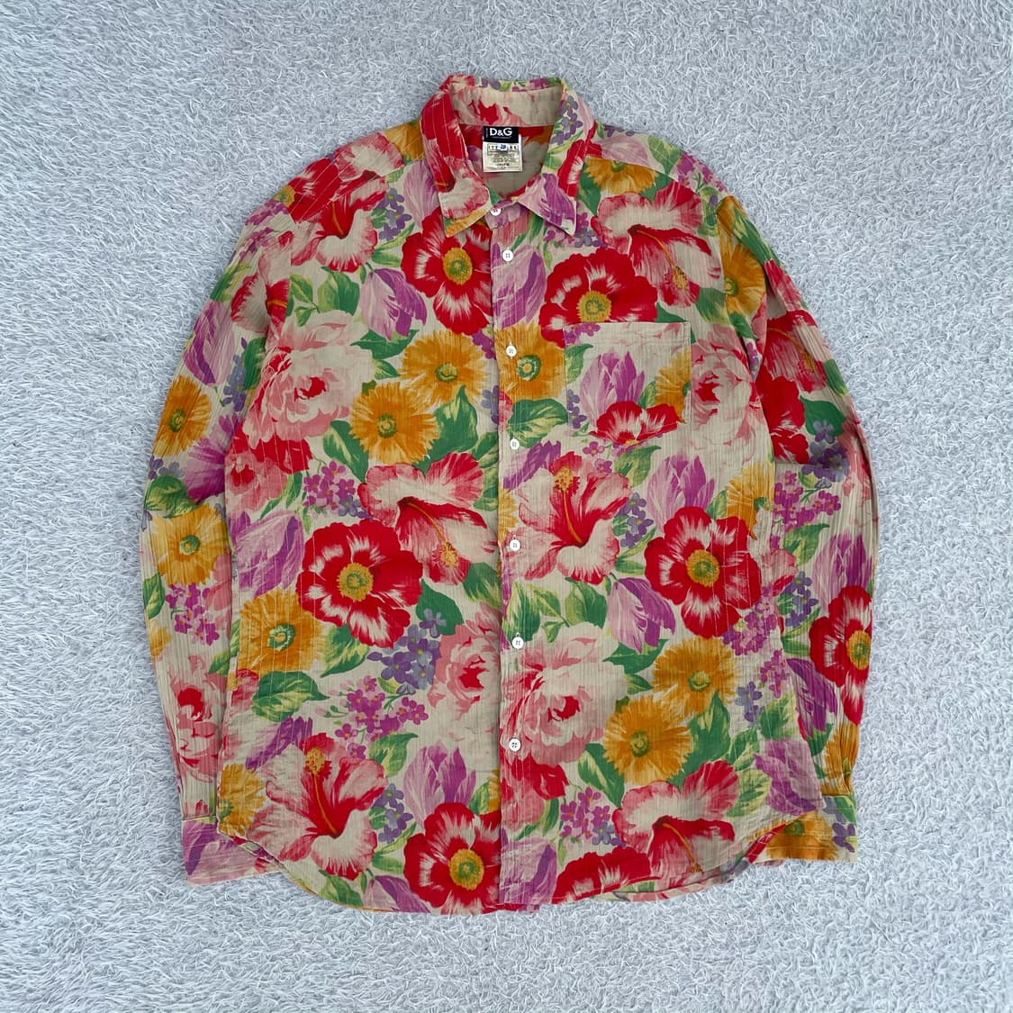 돌체앤가바나 플로럴 플리츠 셔츠 상품이미지1