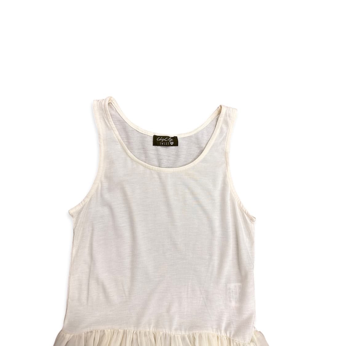 See Through Ruffle Sleeveless Top 상품이미지4