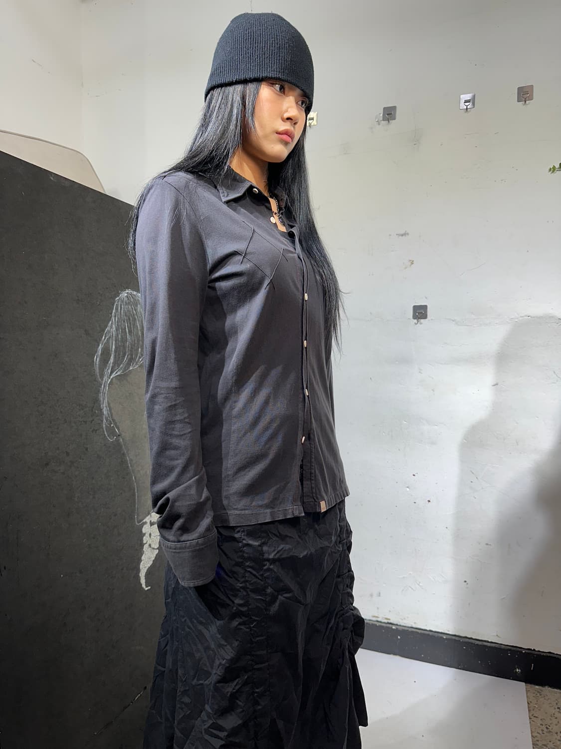 디젤 고딕 블랙 웨스턴 프린팅 셔츠 자켓 L 상품이미지4