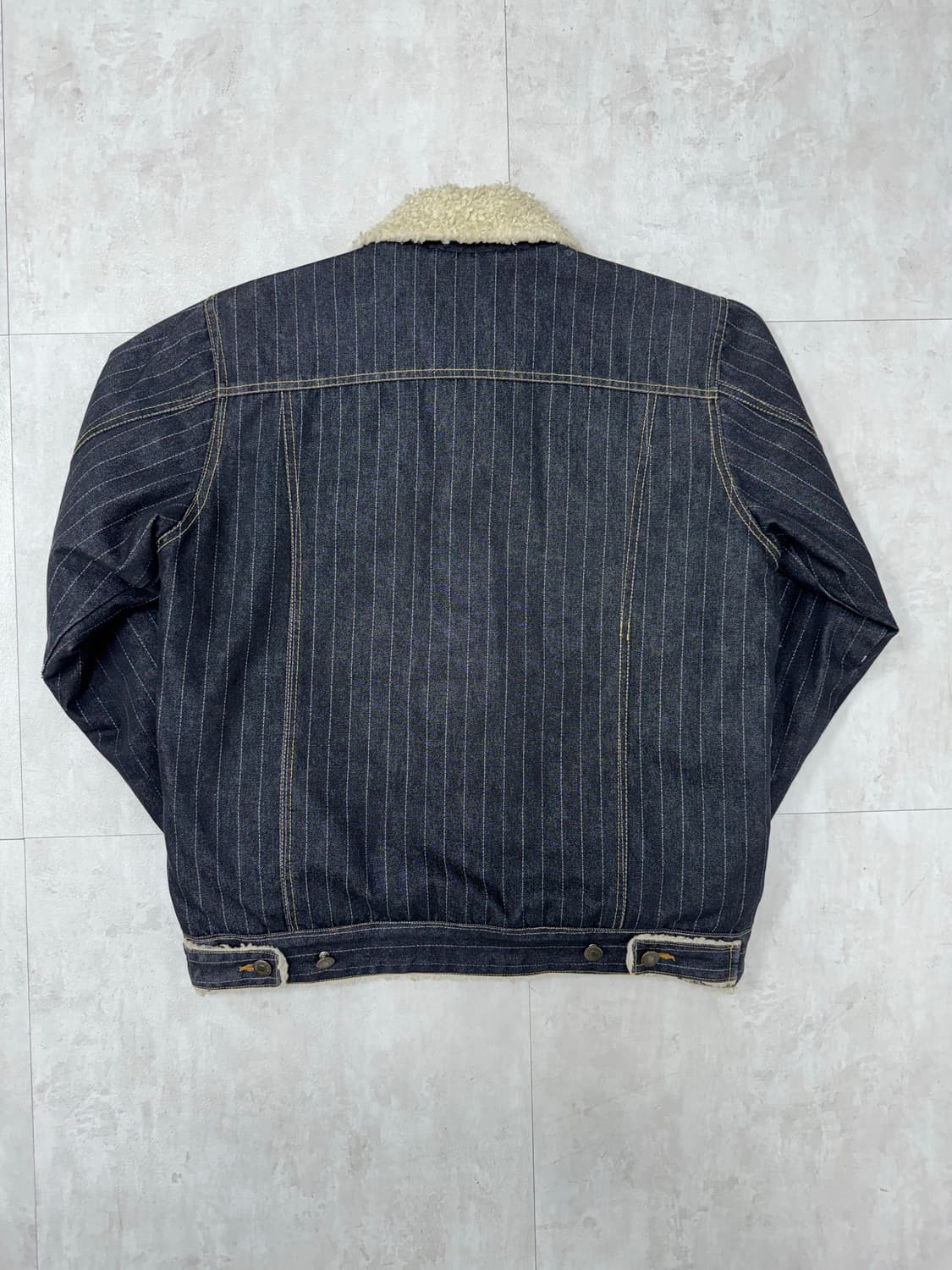 •핀스트라이프 쉐르파 카라 데님 자켓  상품이미지4