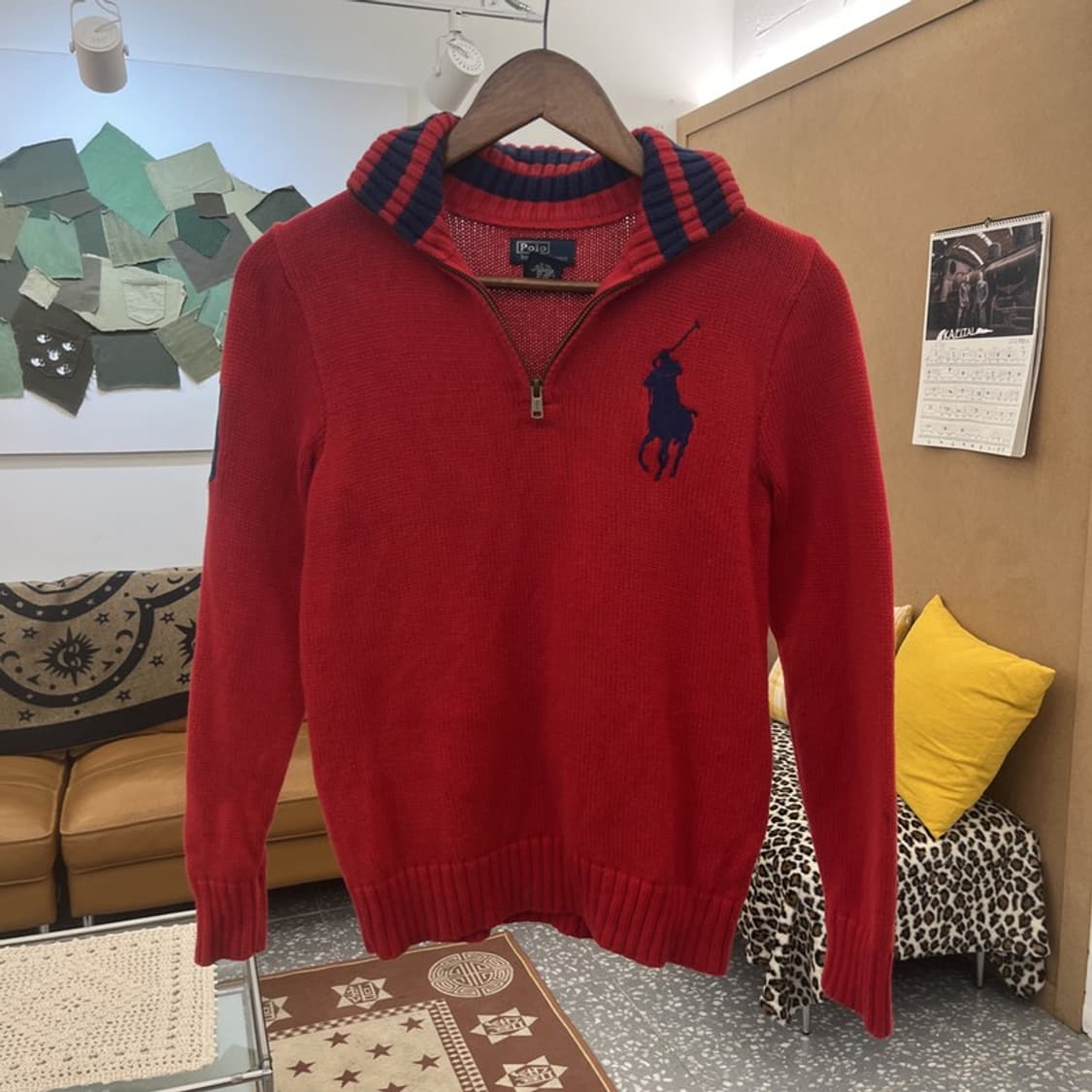 폴로 랄프로렌 빈티지 레트로 하이틴 반집업 니트 M C09793 상품이미지3