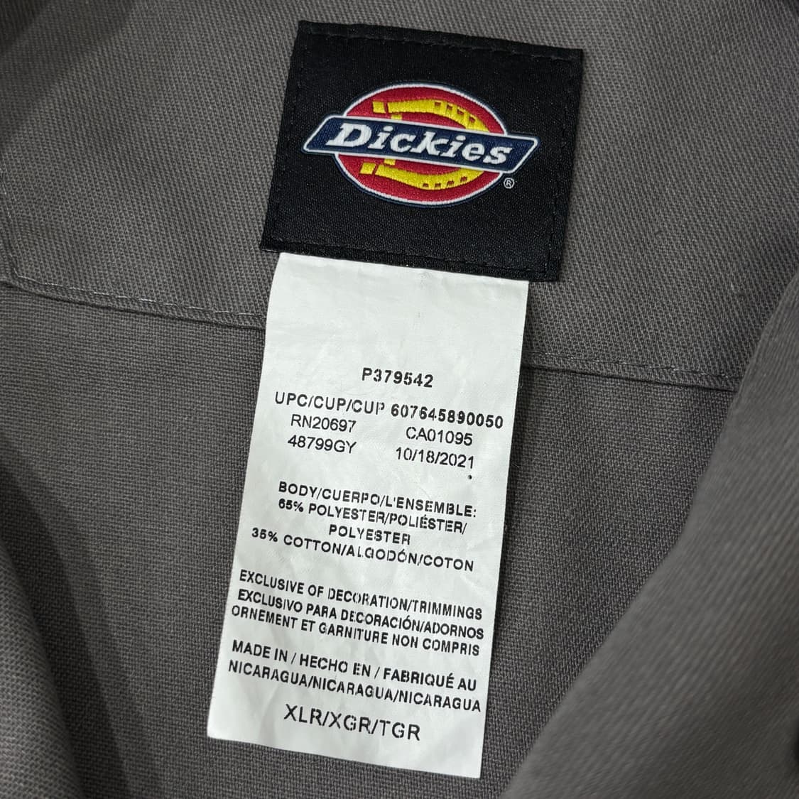 디키즈 차콜색 카펜터 워크 점프수트 상품이미지3