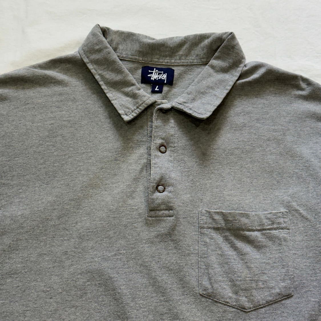 90s 올드 스투시 하프 버튼 반팔 티셔츠 상품이미지2