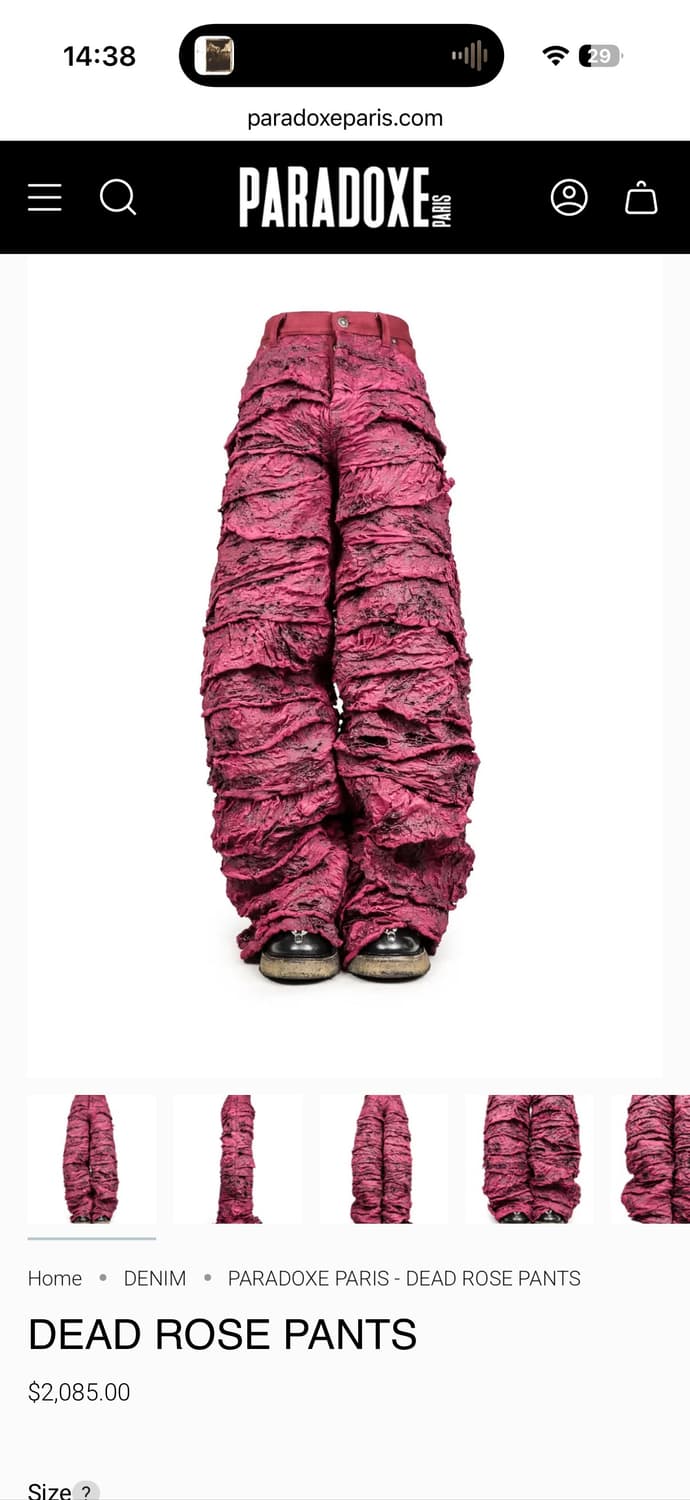 [36] 파라독스 PARADOXE 데드 로즈 팬츠 상품이미지1