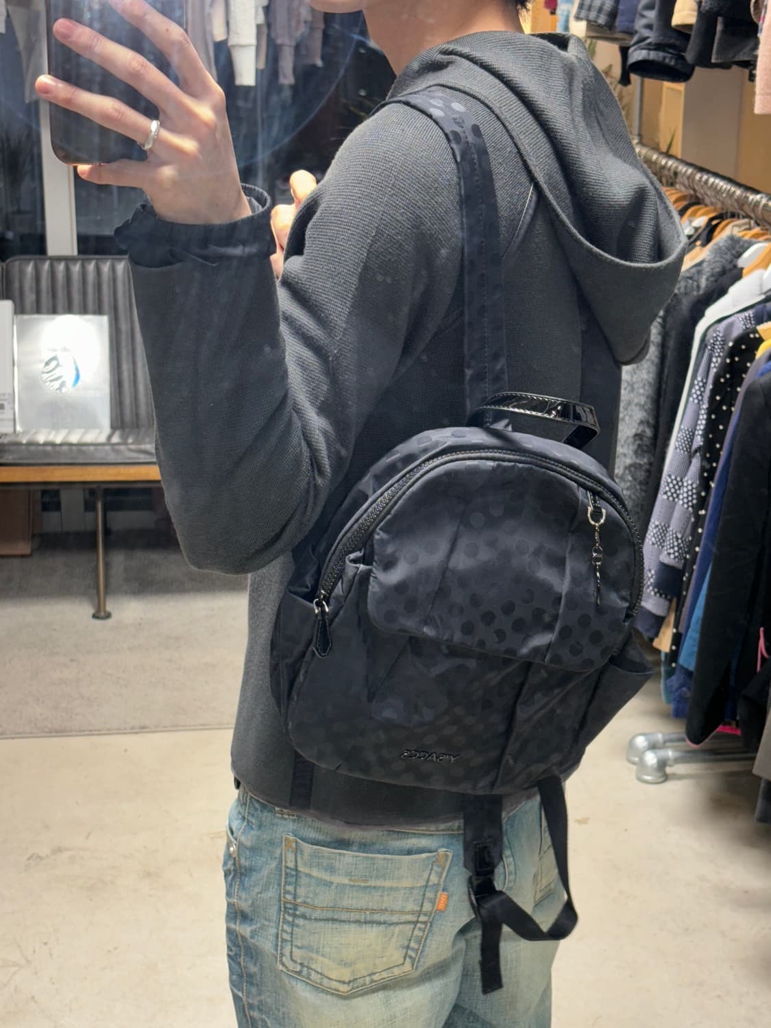 요지 야마모토 Y'SACCS 닷 패턴 나일론 백팩 상품이미지10