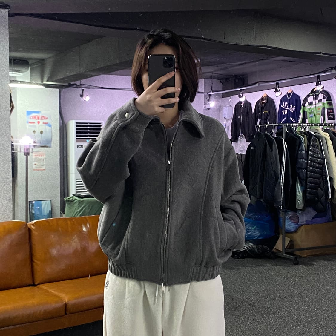 라퍼지스토어 미니멀 모직 해링턴 자켓 B2797 상품이미지1