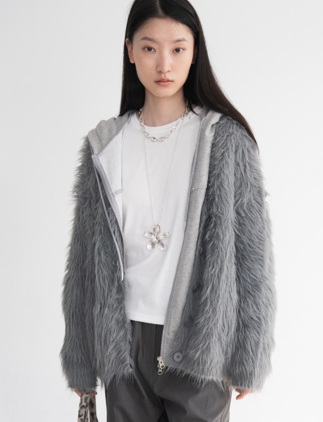 피키소사이어티 가디건 over brush fur jacket 상품이미지1