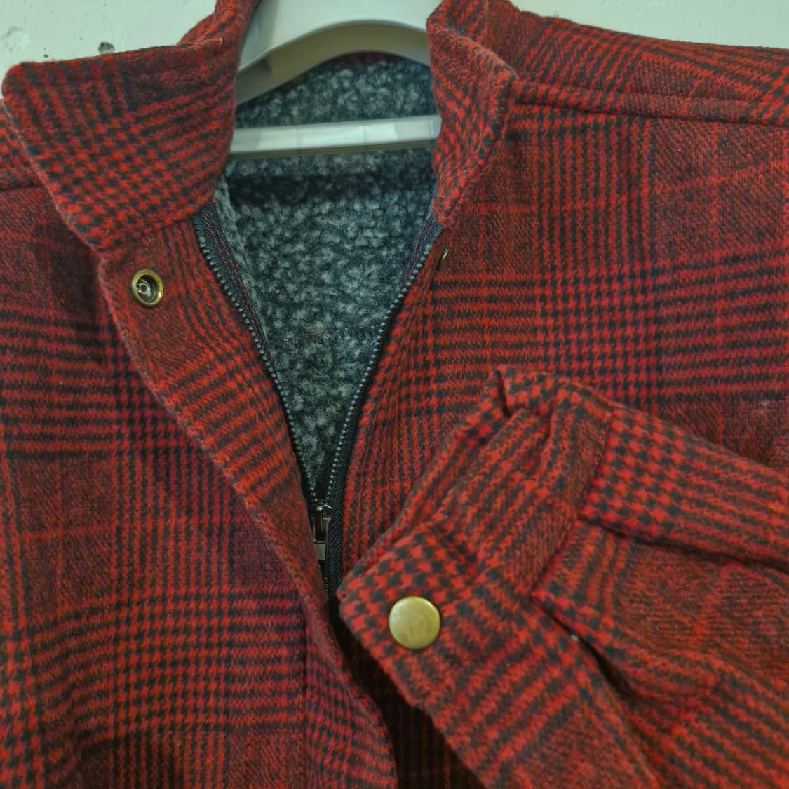 양털 안감 체크 점퍼 F 새상품 상품이미지3