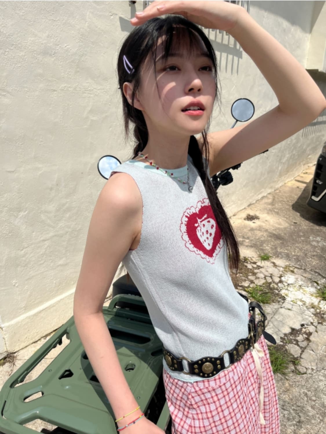 김아홉 HEART ichigo 니트 나시 민트 상품이미지3