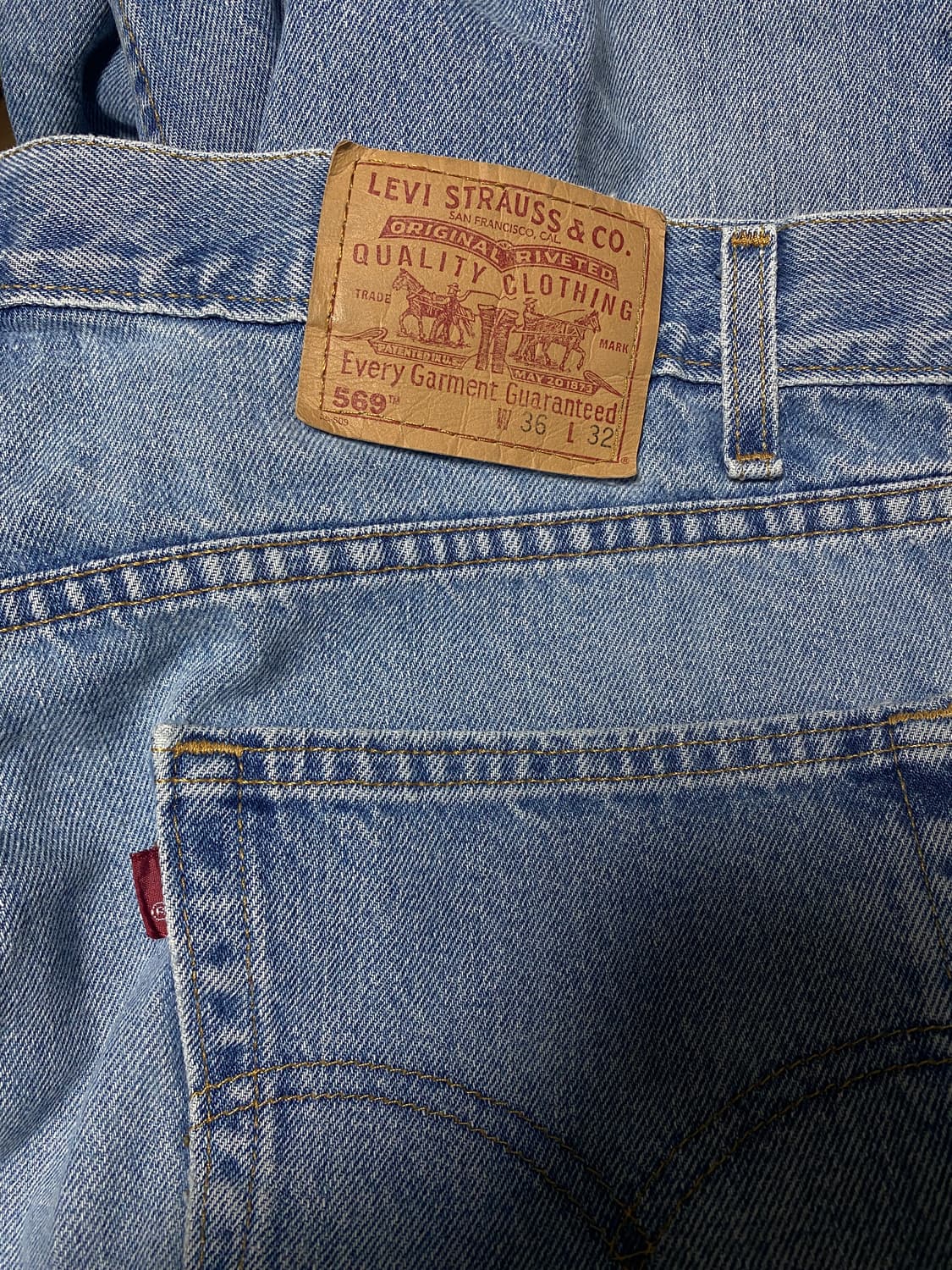 [36X32] 리바이스 569 빈티지 00s USA 데님 팬츠 블랭크탭 상품이미지3