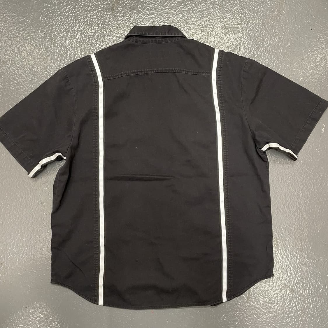 25SS 슈프림 리플렉티브 스트라이프 숏슬리브 워크 셔츠 블랙 상품이미지6