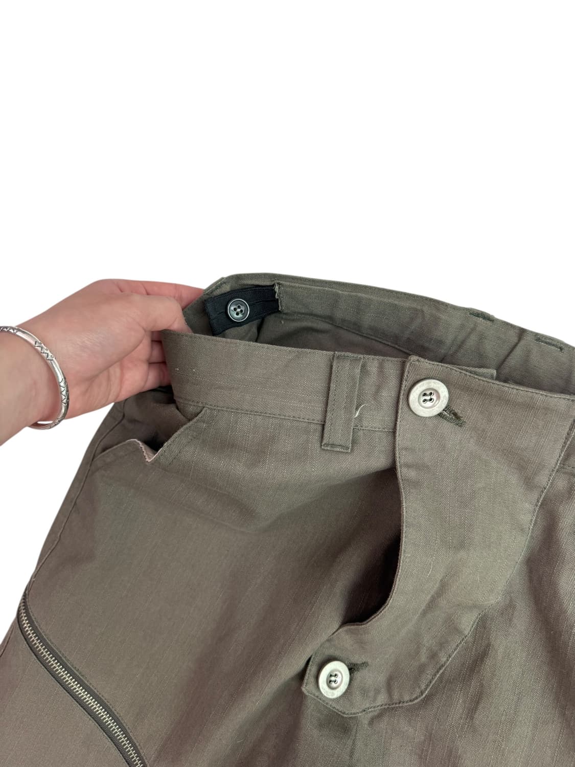 빈티지 카키 지퍼 팬츠 상품이미지6