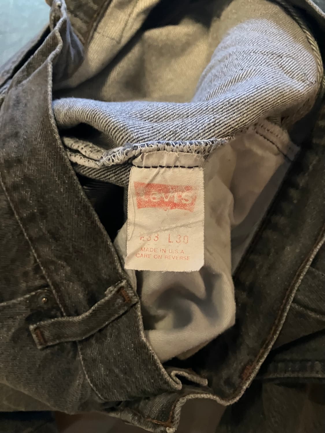 80s USA 빈티지 리바이스 501 블랙 데님 팬츠 상품이미지9