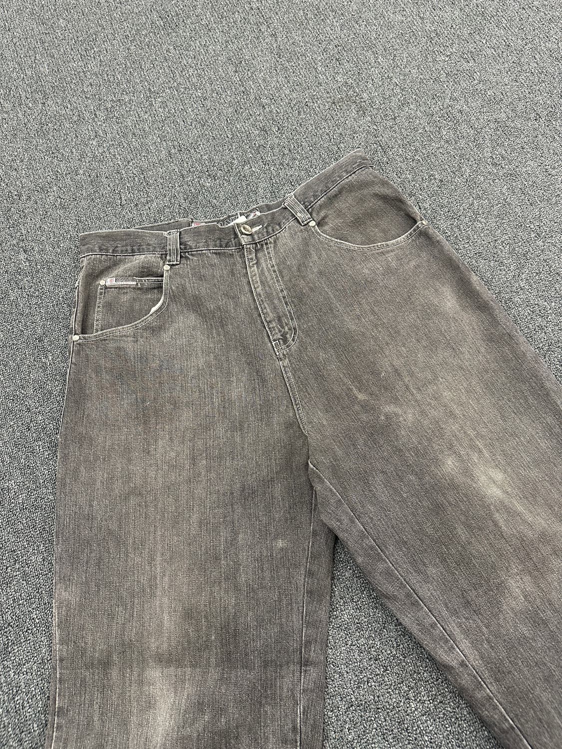 36) 칼카니 올드스쿨 y2k 와이드 흑청 데님팬츠 상품이미지8