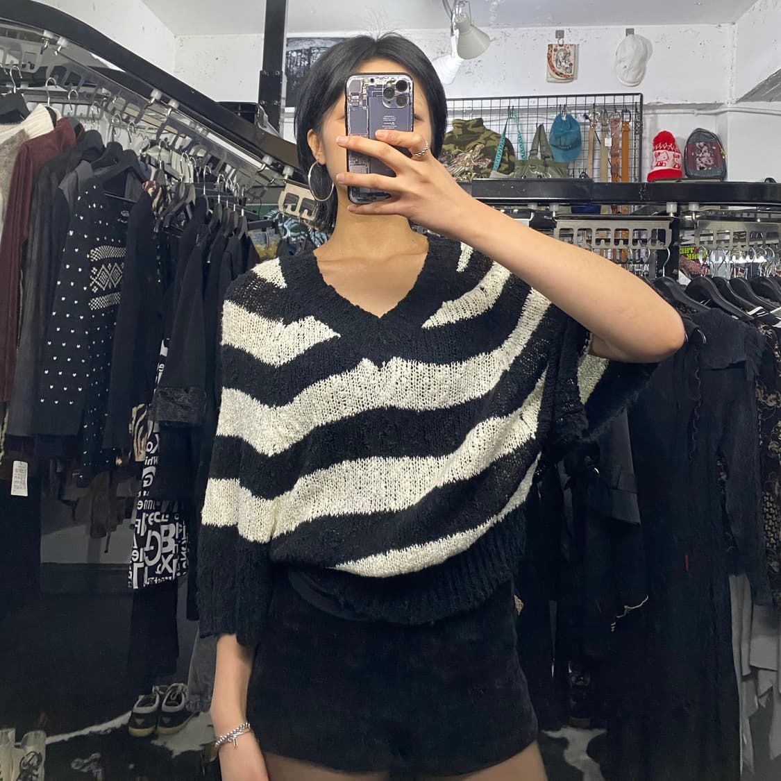 Park girl 가오리 스트라이프 니트 상품이미지1