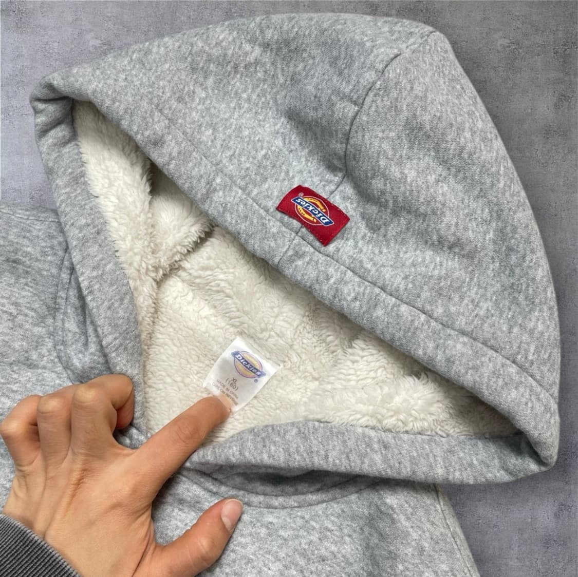 디키즈 Dickies 라이트그레이 양털 후드집업 XL (160) 상품이미지2