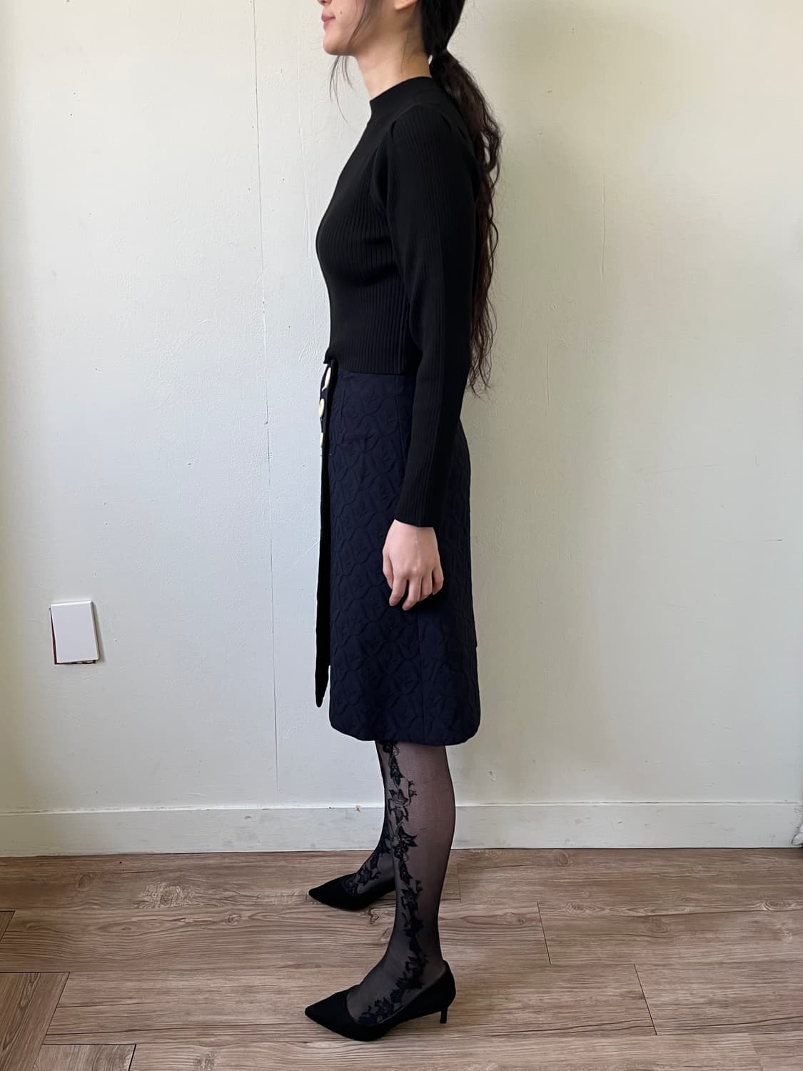 BRUNETTE 실루엣 플라워 랩 스커트 상품이미지8