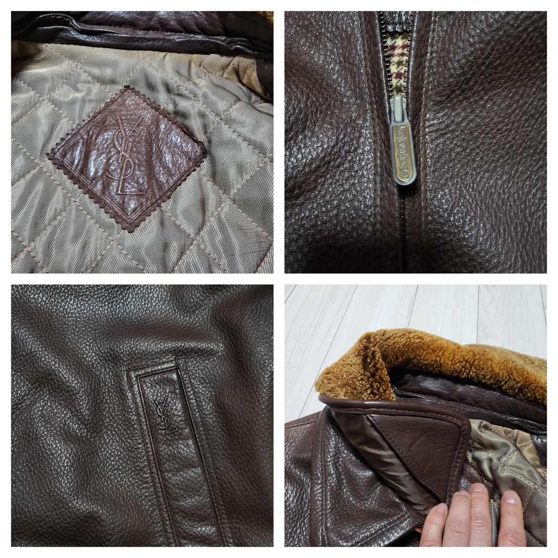 (100) 90s 입생로랑 양가죽자켓 무스탕 상품이미지5