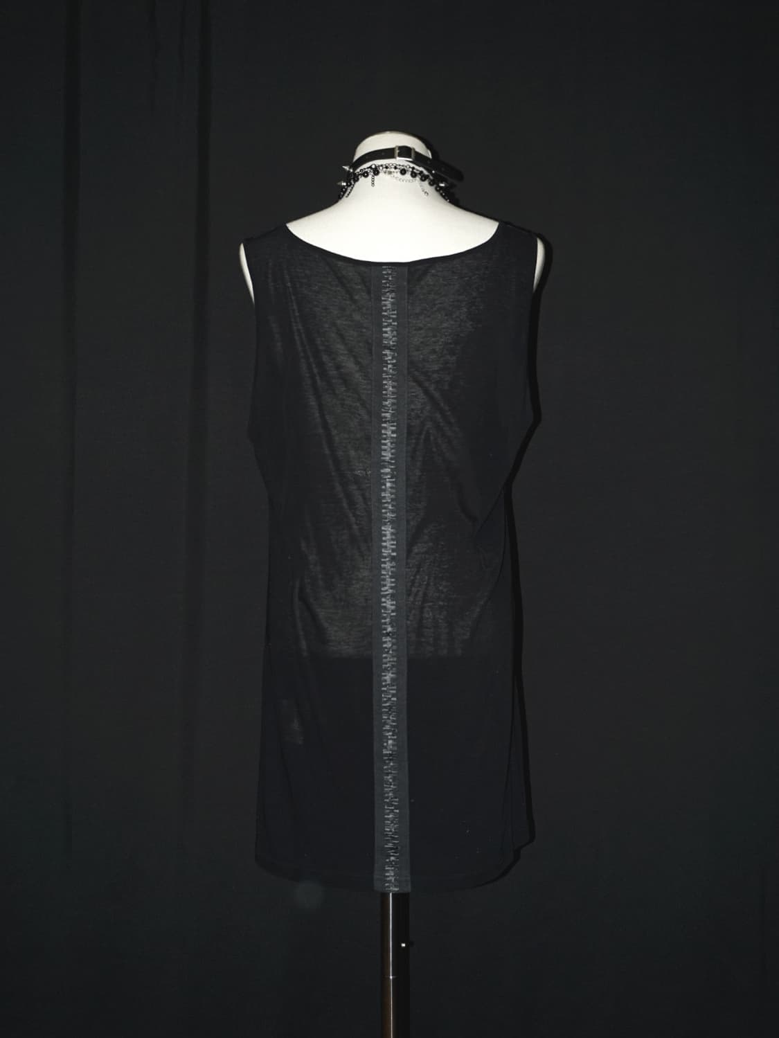 zip graphic see-through sleeveless  상품이미지5